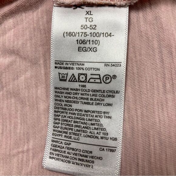 GAP Blush Pink Floral Shirt Women’s XL Top Tie Hem Flowy Relaxed Loose Fit Light - Picture 4 of 6